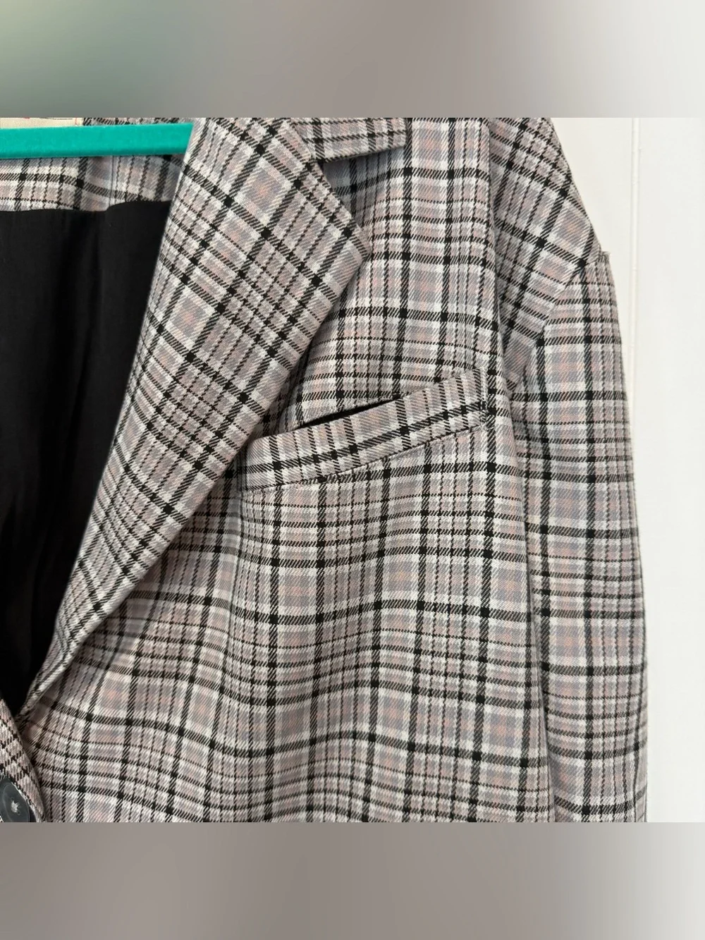 NWT Free People We The Free Cali Plaid Blazer Dust Combo Size XL